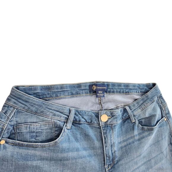 DEMOCRACY Blue Light Wash Ab Solution High Rise Straight Denim Jeans 18Wx27 - Picture 10 of 11